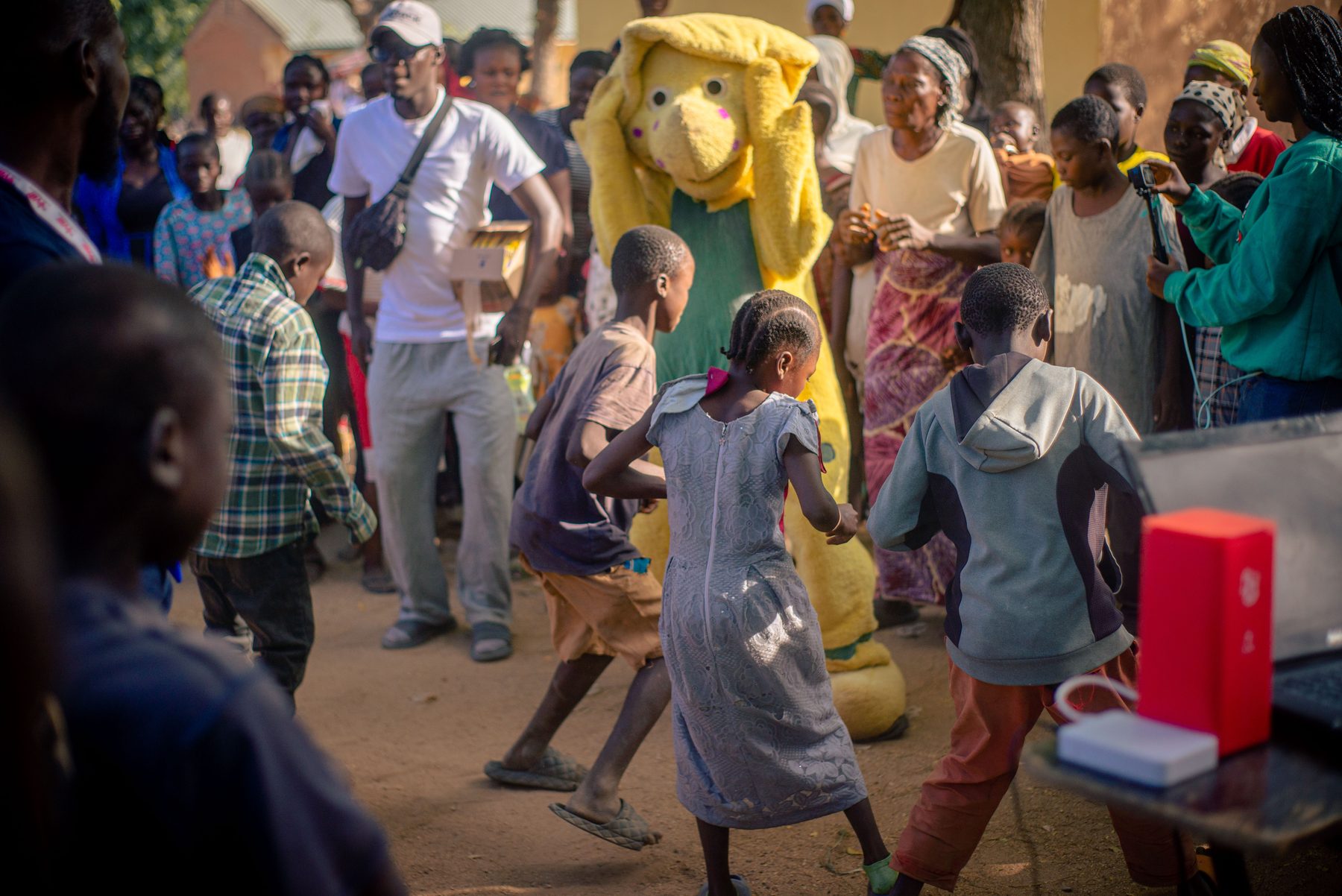 Children and families gathered at a Foundation community event